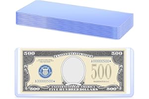 Sepamoon Bill Currency PVC Holders Clear Transparent Bill Sleeves Currency Display Holder for Regular Protector Case Supplies, 6.9 x 2.95 Inch(10 Pieces)