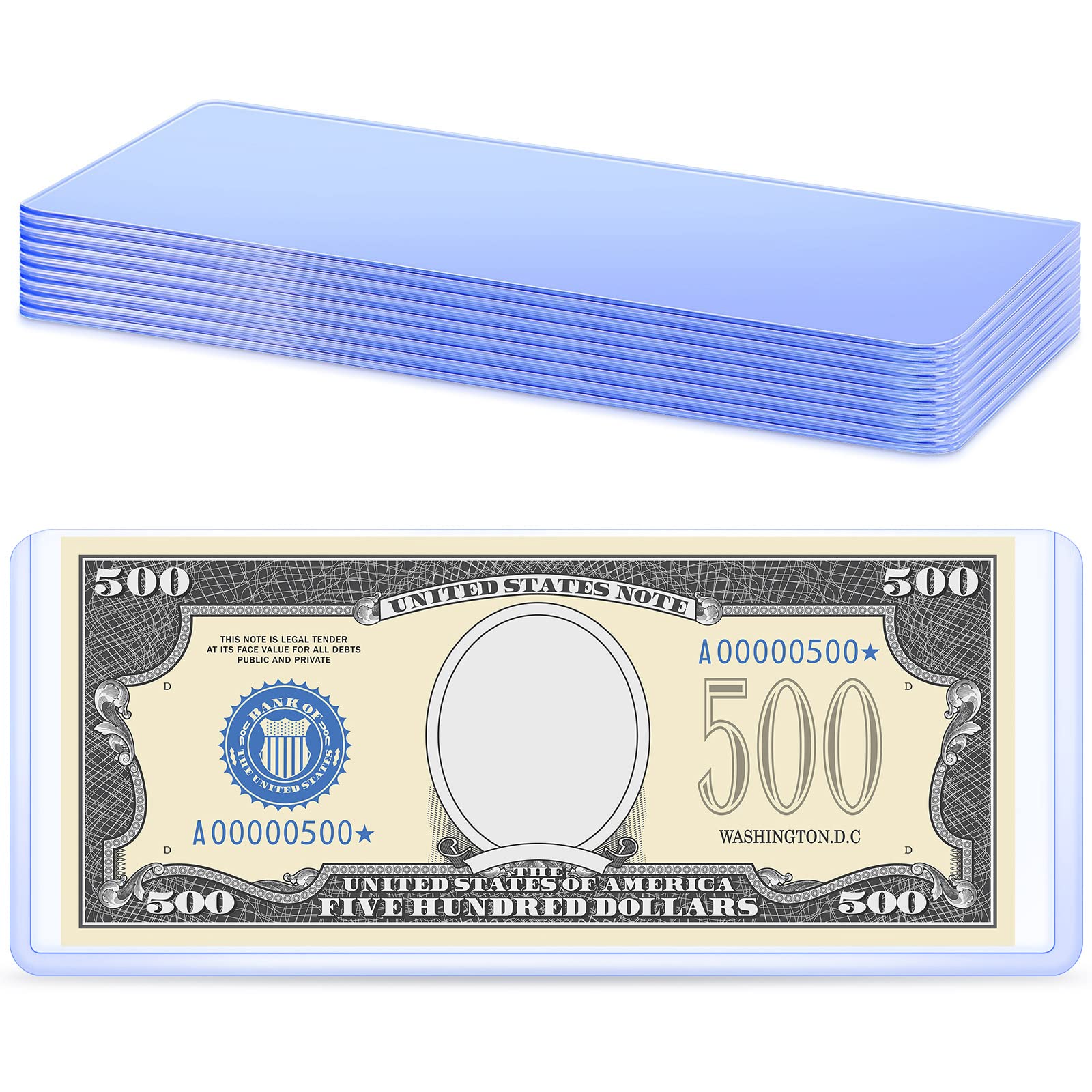 Photo 1 of Sepamoon 10 Pieces Dollar Bill Sleeves, 6.9 x 2.95 Inch Hard Plastic Clear Currency Sleeves Waterproof Currency Holder Dollar Bills Display Protector Organizer Case Supplies for Collectors