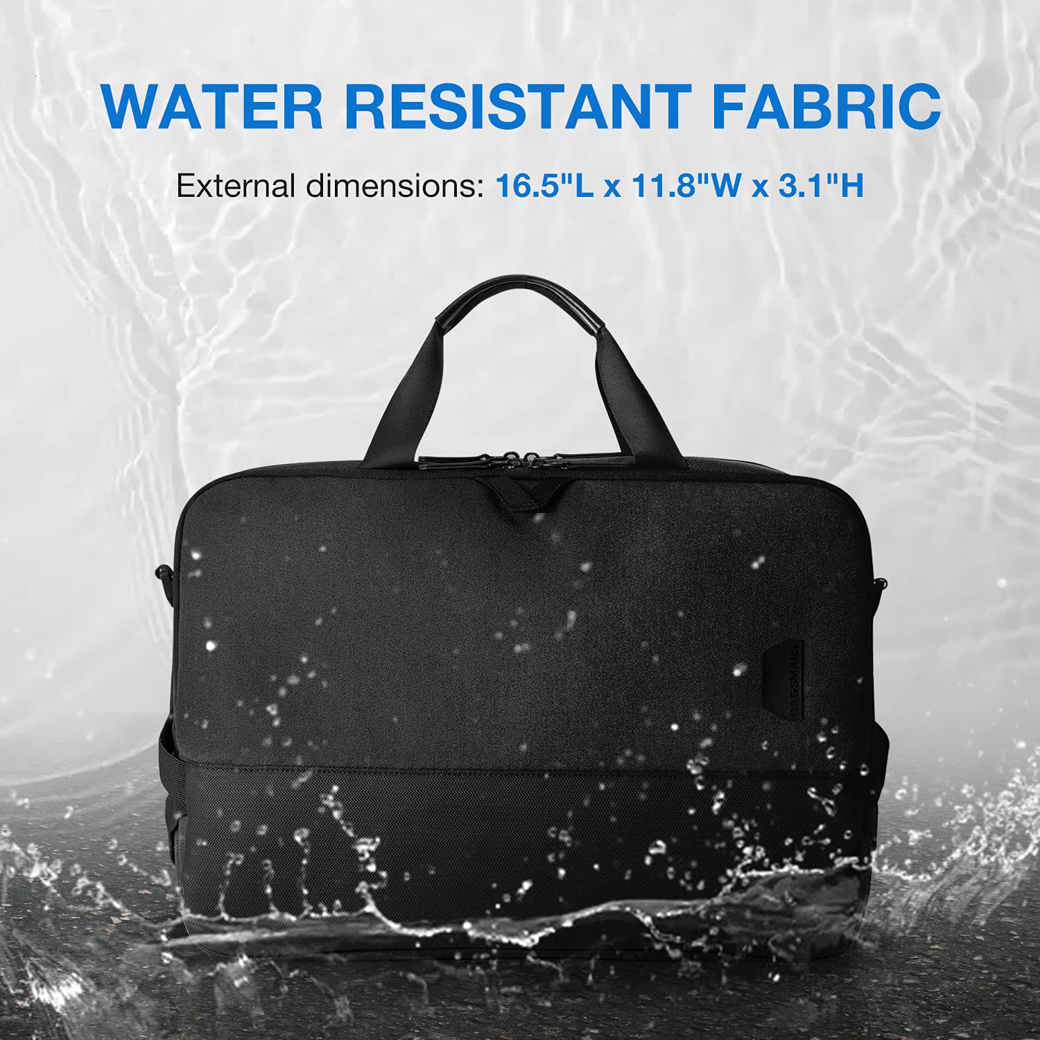 BAGSMART Laptop Bag, 15.6 Inch Computer Bag, Laptop Briefcase, RFID Blocking Messenger Shoulder Bag, Laptop Case for Men, Business, School, Travel, Black