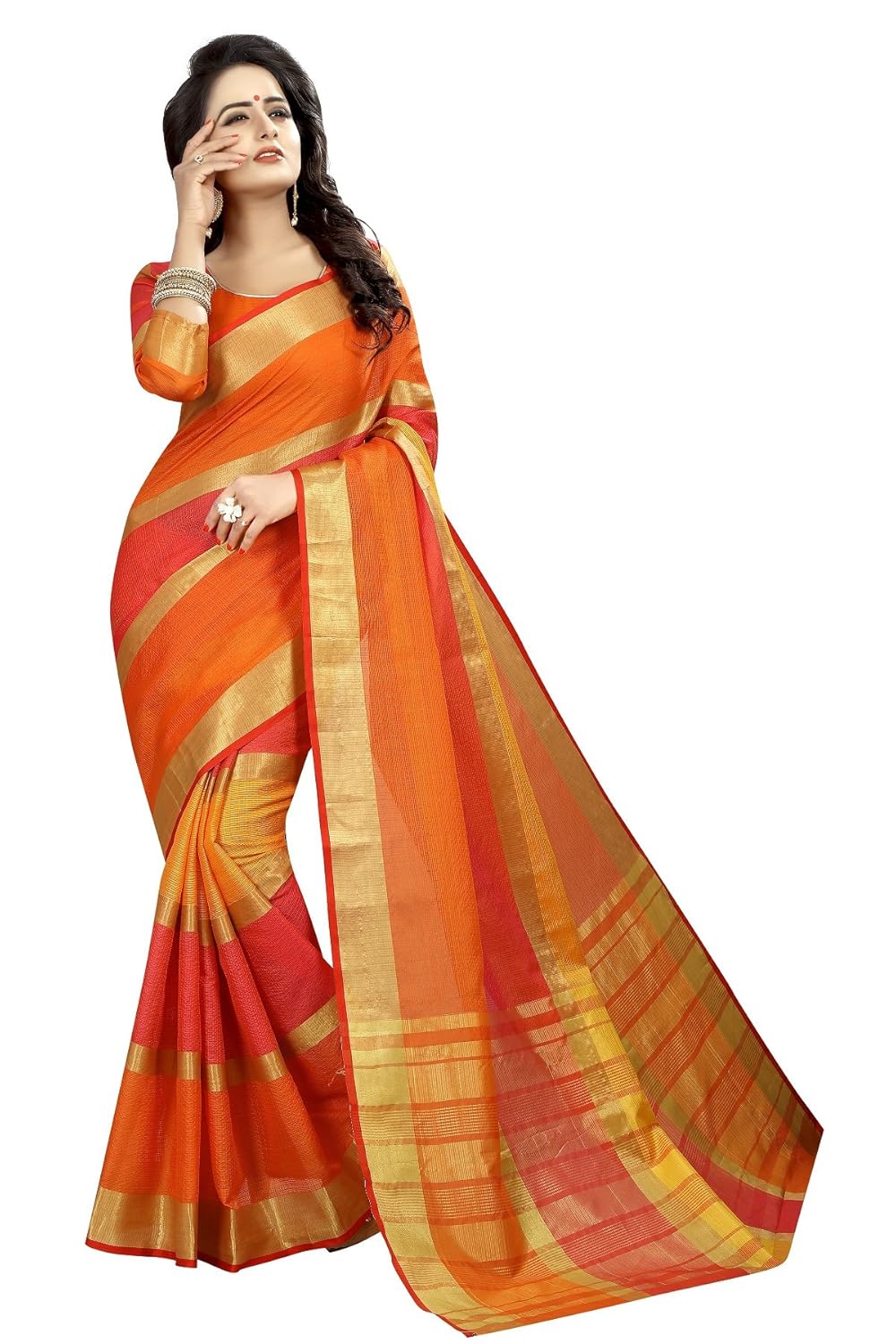 perfectblue cotton saree with blouse piece