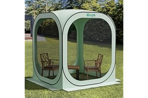 Werph Pop Up Tent，Portable Canopy Tent with Mesh Mosquito Net, Screen House Room Canopy Shade Screen 6 x 6 FT with Carry Bag for Patio, Backyard, Sports & Outdoors Activities, Green