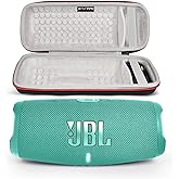JBL Charge 5 Portable Waterproof Wireless Bluetooth Speaker Bundle with Portable Hard Carrying Protective Case - Teal