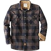 Dubinik® Mens Flannel Shirt Long Sleeve Button Down Plaid All Cotton Soft Brushed Flannel Shirt for Men Utility Casual Shirt