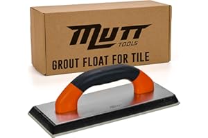 AMERICAN MUTT TOOLS Mutt Tools 9.5” x 4 Inch Professional Grout Float - Non-Stick EVA Grip Smoothing Tool for Tile, Masonry and Drywall - Rubber Grout Float with Ergonomic Handle - Tile Grouting Tools Kit