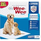 Four Paws Wee-Wee Superior Performance Unscented Pee Pads for Dogs &amp; Puppies, Quilted Leak-Proof Dog Housebreaking Potty Training Floor Protection, 22" x 23", 100 Count