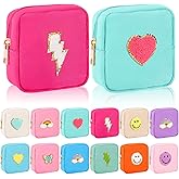 Umigy 12 Pcs Preppy Cosmetic Bags Graduation Gifts Nylon Mini Makeup Bags Bulk Waterproof Cute Travel Pouch Purse for Woman Girl Gifts DIY Daily Use Storage Organizer
