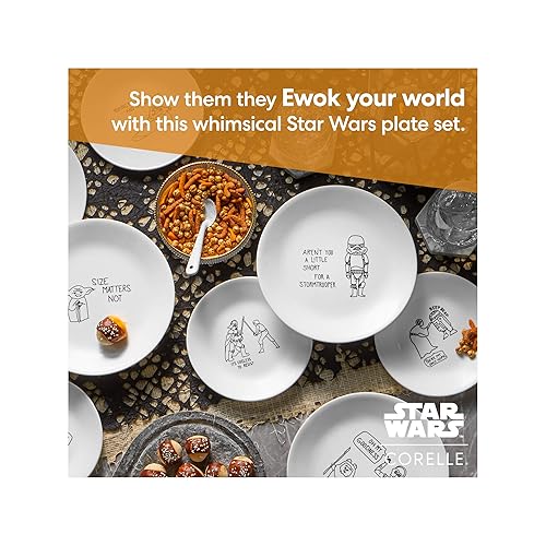 Corelle Vitrelle 8-Piece Salad Plates Set, Triple Layer Glass and