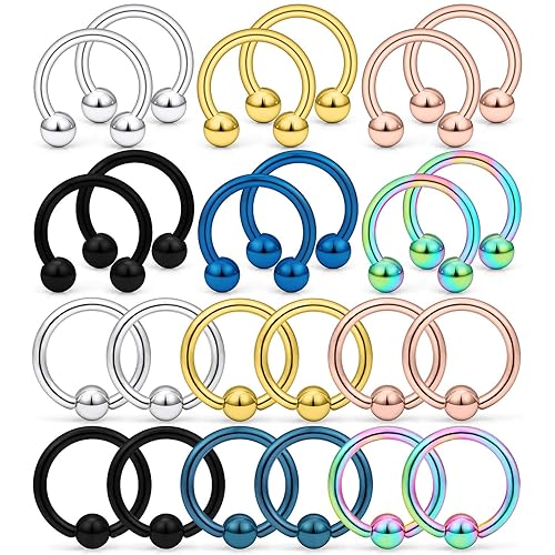 Kridzisw 12G Septum Rings Ear Gauges Earrings Hoop Surgical
