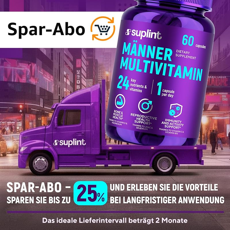 Hochdosiert Multivitamin Kapseln für Männer – Vitamin Komplex – 60 Kapseln