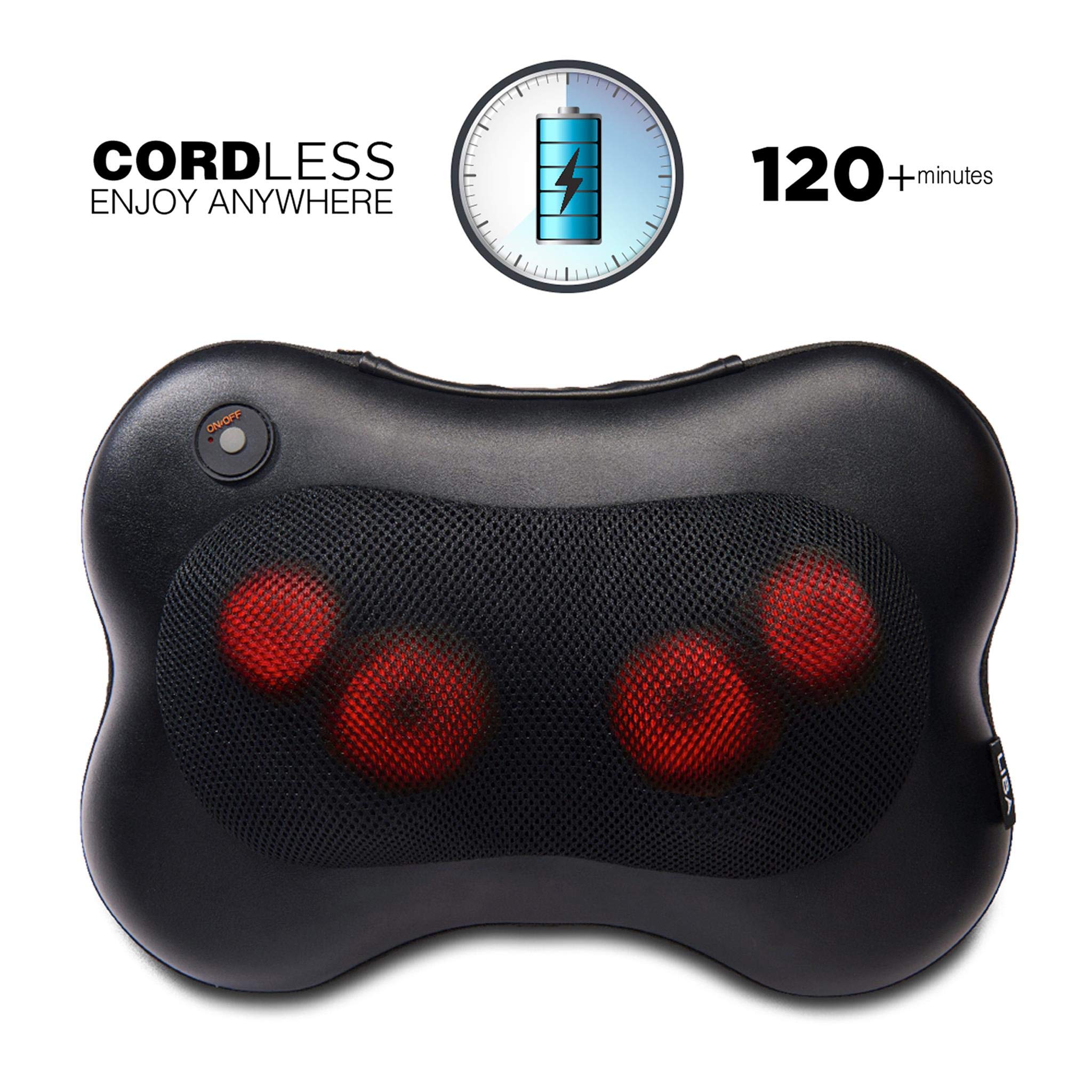 LiBa Cordless Shiatsu Neck Shoulder Back Massager with Heat