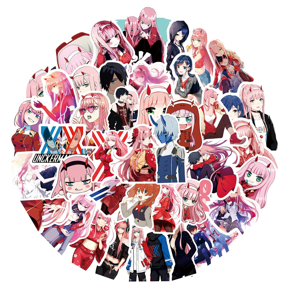 50 Pcs Anime Darling in The FRANXX Stickers for Laptop,Bumper,Skateboard,Water Bottles,Computer,Phone,Anime Sticker Pack for Kids/Teen — image 1