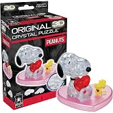 BePuzzled | Peanuts Snoopy Heart Original 3D Crystal Puzzle, Ages 12 and Up | Peanuts Snoopy Heart Crystal 3D Puzzle, 35-Piece Brain Teaser, Collectible Display Model, Ages 12+