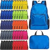 Sophproton 50 Pack Foldable Backpacks Bulk - 17 Inch Lightweight Travel Backpacks for Women & Men, Collapsible Backpack for Hiking, Gym,Homeless (10 Color Options)