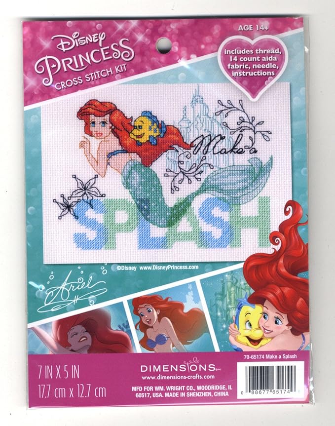 Amazon ディメンジョンズ クロスステッチ 刺繍キット ディズニープリンセス アリエル Dimensions Needlecrafts Counted Cross Stitch Disney Princess Ariel Make A Splash 並行輸入品 刺しゅうキット 通販