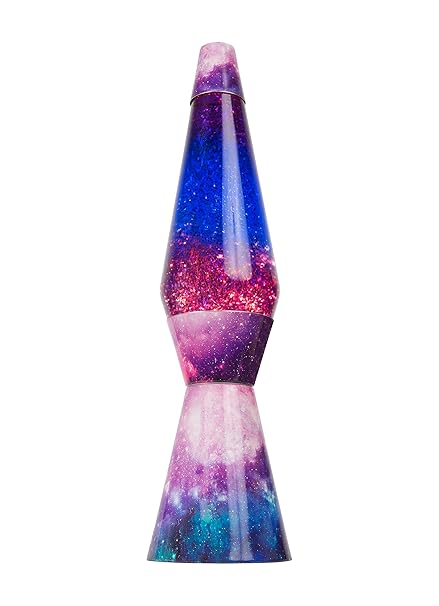 FISURA LT0760 Lavalampe Galaxy Effect 40cm Flüssiges Lila Magma Glitter. Metall und Kristall