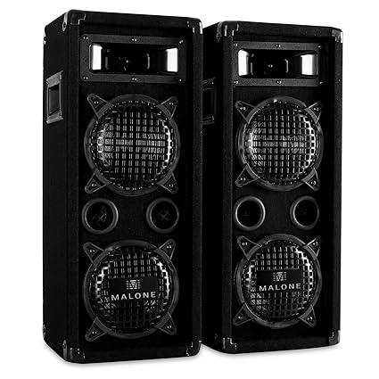 Malone PW-65X22 • PA Lautsprecher Paar • 3-Wege-Boxen • passive Fullrange Boxen • 2 x 600 Watt max. Leistung • 2 x 16 cm (6,5