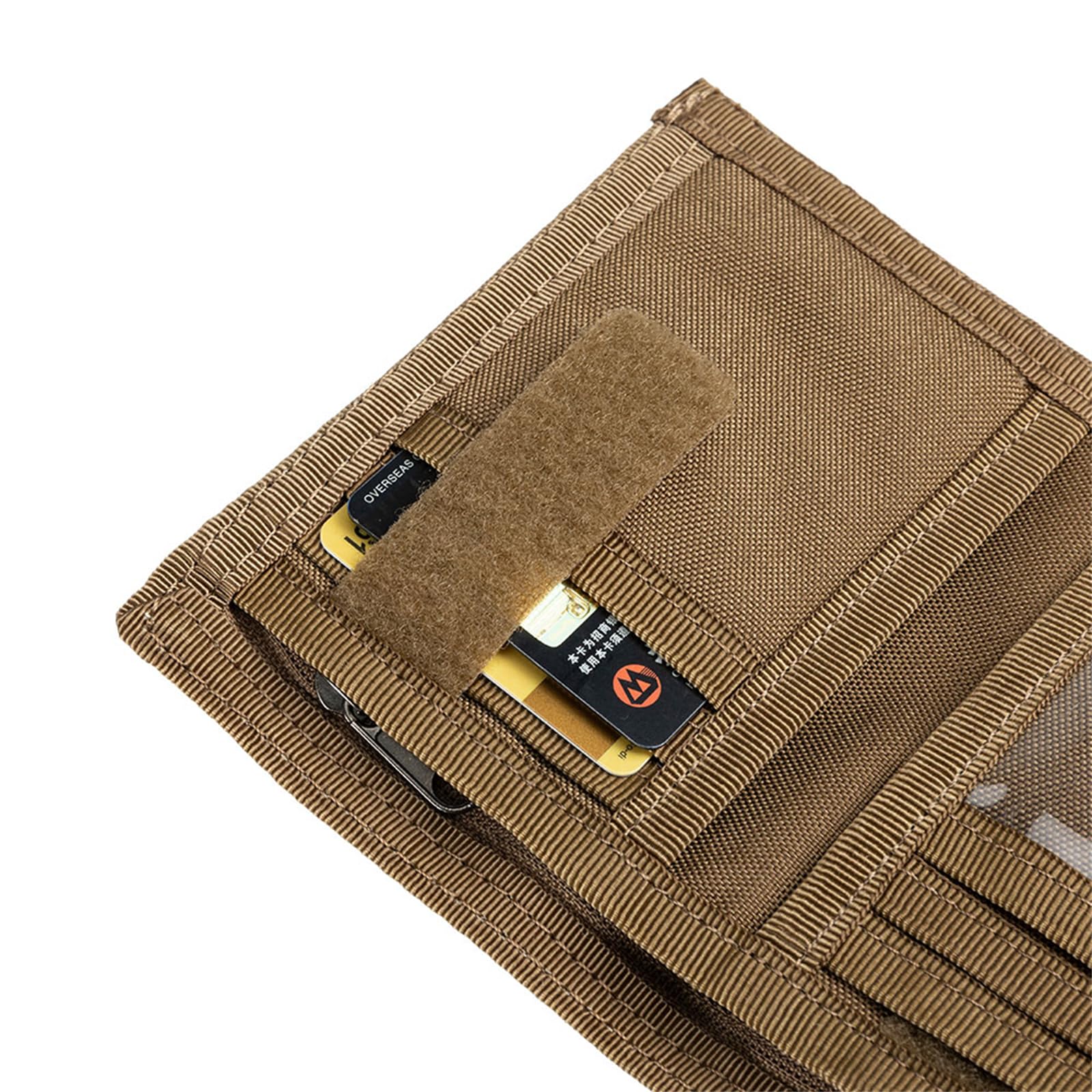 Condor Elite Vault TRI-FOLD Wallet - Black Nylon, 6 Card Slots, ID Window, Zippered Coin Pocket, Neck Strap - View #14