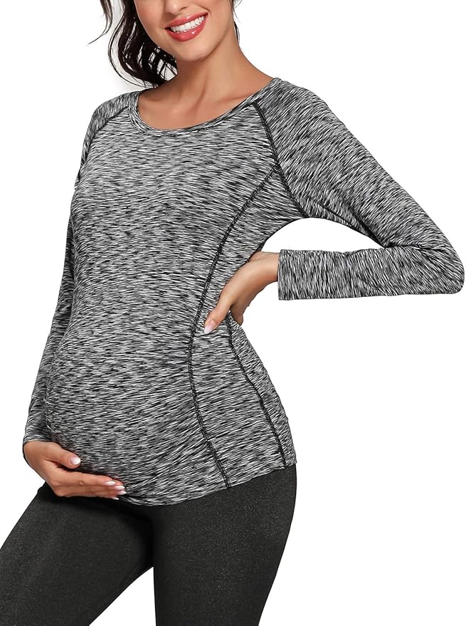 Ziola Women�s Maternity Workout Tops Dry Fit Long Sleeve