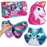 ORB PlushCraft DIY Unicorn, Butterfly, Cat Pillow Gift Set 3 Pack Craft Kit - Mess Free Punch Fabric By Number System, No Sewing Required - Includes 3 Fun Pillow Craft Projects for Boys and Girls