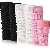 Chuarry 3 Pairs Winter Fleece Lined Leg Warmer for Women Skating Leg Warmer Long Boot Socks for Women Skating Every Day Wear