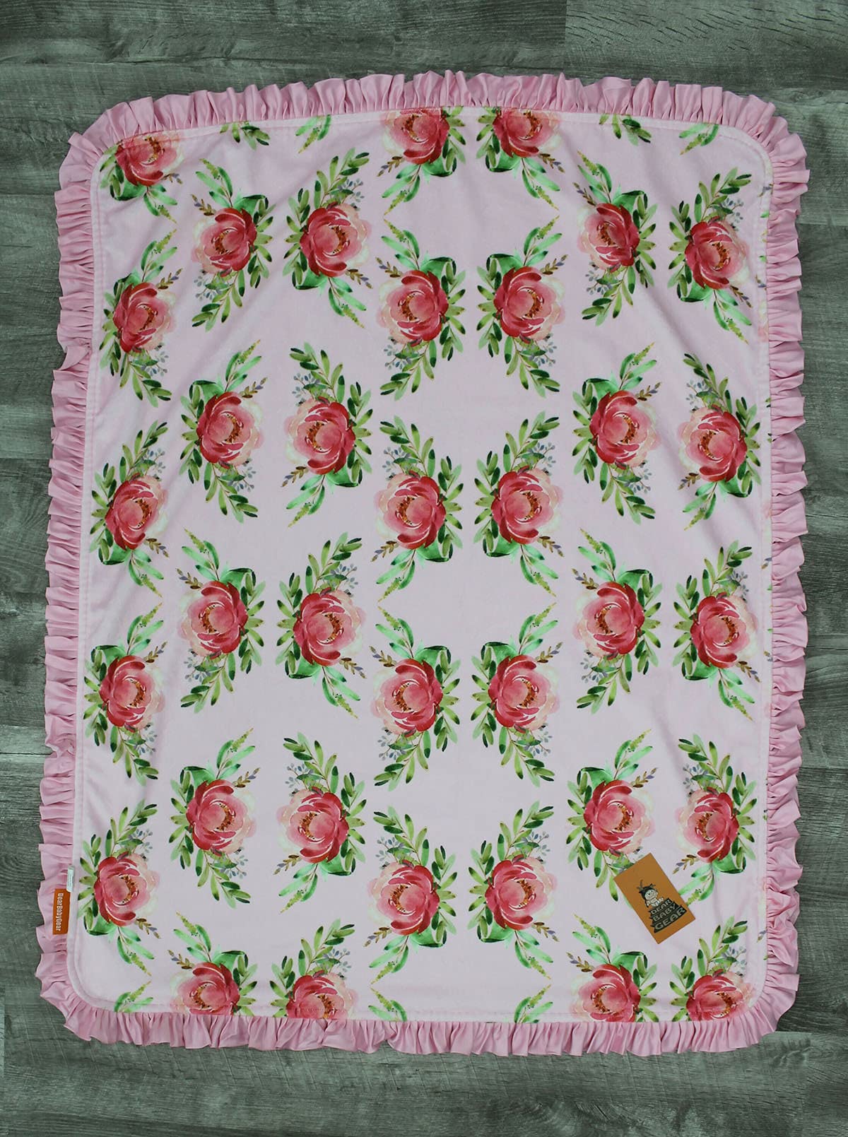 Dear Baby Gear Baby Blanket- Double Layer Blanket- Baby Blankets for Girls- Nursery Blanket for Baby Girl- Faux Quilt Soft Baby Blanket- Baby Horse with Roses Pink Print- 40x30