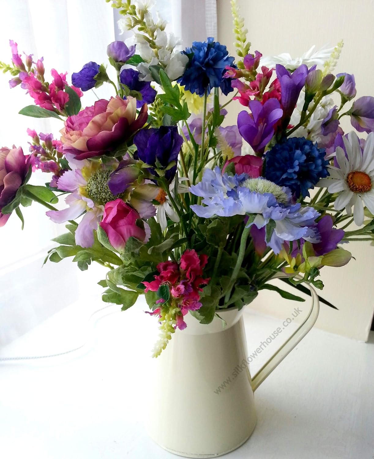 Artificial Flower Arrangement Silk Flowers In Jug Cottage