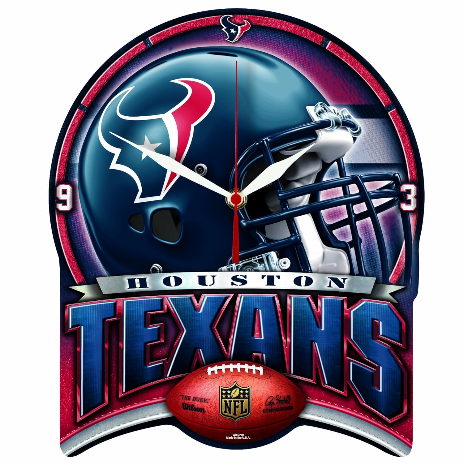 NFL Houston Texans High Definition Clock Wall Clocks