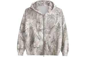 MSBESYOR Womens Mens Camo Zip Up Hoodie Maple Leaf Print Oversized Hooded Sweatshirt Fleece Long Sleeve Jacket