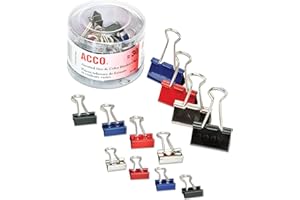 ACCO Binder Clips, Assorted Colors, 30 per tub (A7071130)