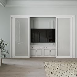 Bypass Glass Sliding Closet Door 48x80, Double