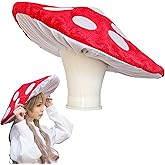 Dreamstall Original Mushroom Hat Costume Cosplay Accessory Hat Cap, Red with White Dots, Oversized and Holds Shape
