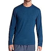 Gaiam Mens Intent Long Sleeve Crewneck Top, Standard Fit, Stretch Midweight Material