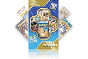 CCG Select Hidden Treasures Mystery Box | 4 Booster Packs | + Guaranteed Bonus Items | Compatible with Pokemon Cards