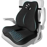Seat Cushion,Lumbar Support Pillow for Office Chair, Ergonomic Memory Foam Office Chair Cushions for Tailbone &amp;Back Pain Relief, Mesh Desk Chair Cushion with Back Support for Gaming,Home,Work