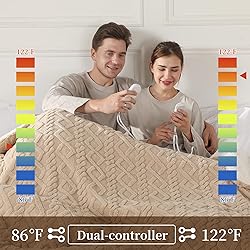 CHIOKY Electric Heated Blanket, 3D Pattern