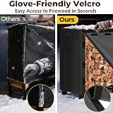 Amagabeli 8ft Firewood Holder with Cover Large Capacity Log Rack view 8