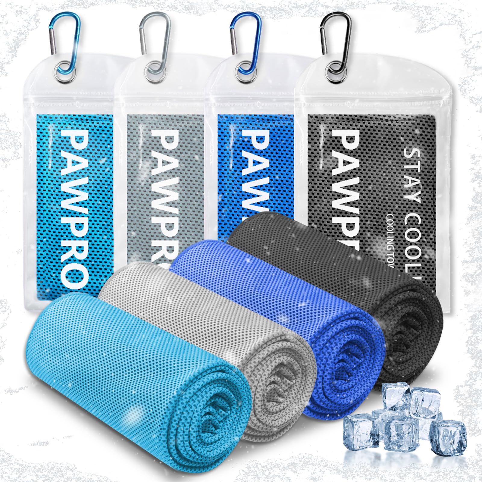 4 Pack Cooling Towels, Soft Breathable Cooling Towels for Neck and Face