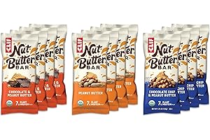 CLIF BAR CLIF Nut Butter Bar - Variety Pack - Peanut Butter Filled Energy Bars - Non-GMO - USDA Organic - Plant-Based - Low Glycemic - 1.76 oz. (12 Count)