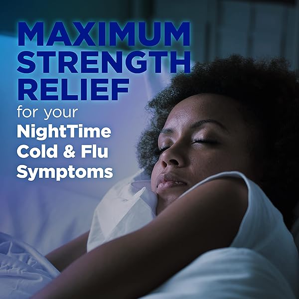 AMAZON BASIC CARE NIGHTTIME COLD & FLU RELIEF, PAIN RELIEVER, FEVER REDUCER, COUGH SUPPRESSANT & ANTIHISTAMINE LIQUID, ORIGINAL FLAVOR, 8 FL OZ (PACK OF 1)