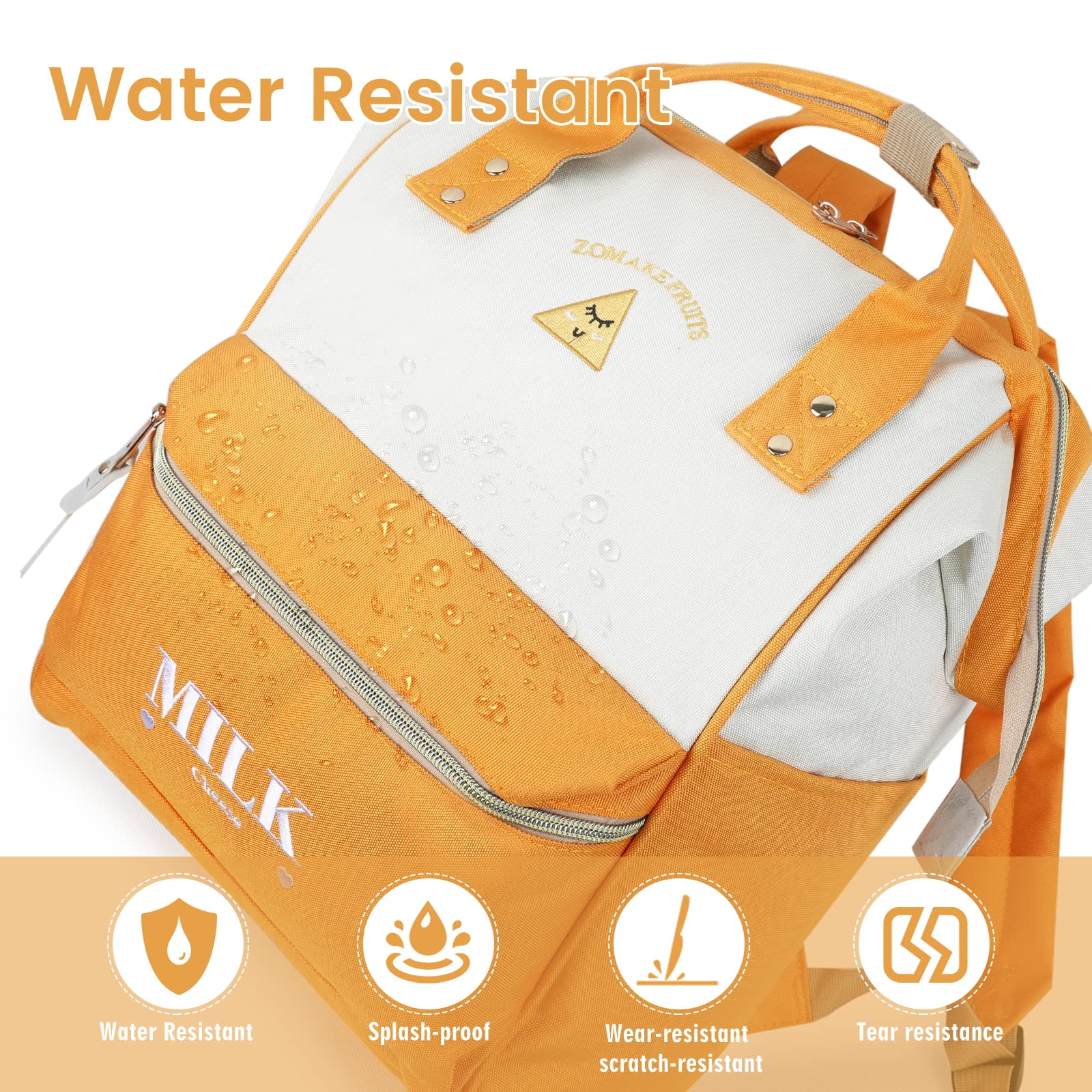 ZOMAKE 15.6 Inch Travel Laptop Backpack for Women Men - Anti Theft Water Resistant Bag Daypack - Computer Bag Business Work Cute Backpacks(Cheese)