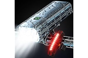 CUYTGSG 2026 High Lumen Bike Lights,Super Bright 6 LED Rechargeable Bicycle Light,10 Modes Headlight Taillight,360°Rotatable Brackt,Aluminum Waterproof Light,Runtime 48+ hrs,Shockproof for Road,Mountain