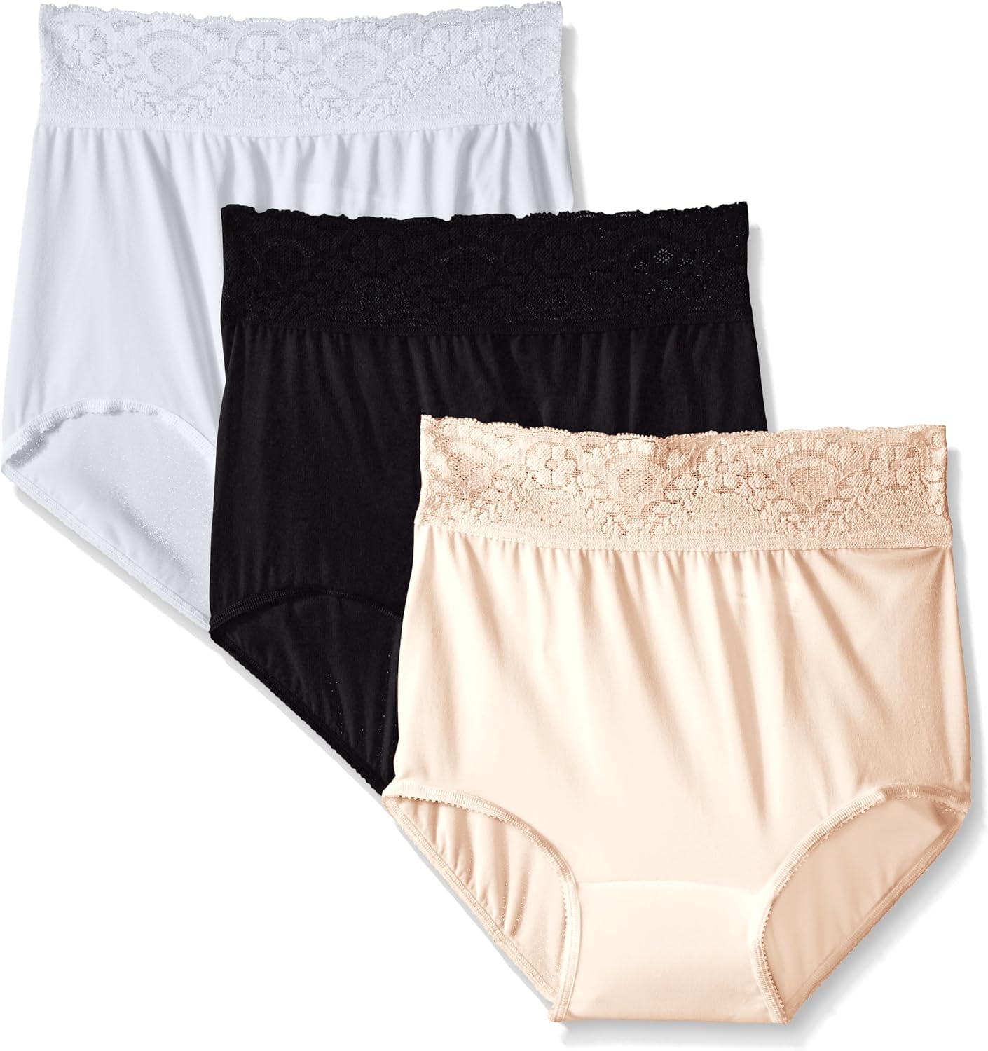 Bali Women's Lacy Skamp Brief Panty (Pack of 3) at Amazon Women’s