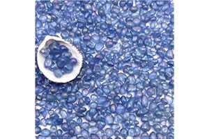 BXI 2.2 Lbs Small Aquarium Substrate Gravel Sand, Polished Smooth Fish Tank Gravel, Colorfast Uncoated Vibrant Blue Sea Glass, Decorative Stones for Vase Fillers, Fairy Garden, Potted Plants