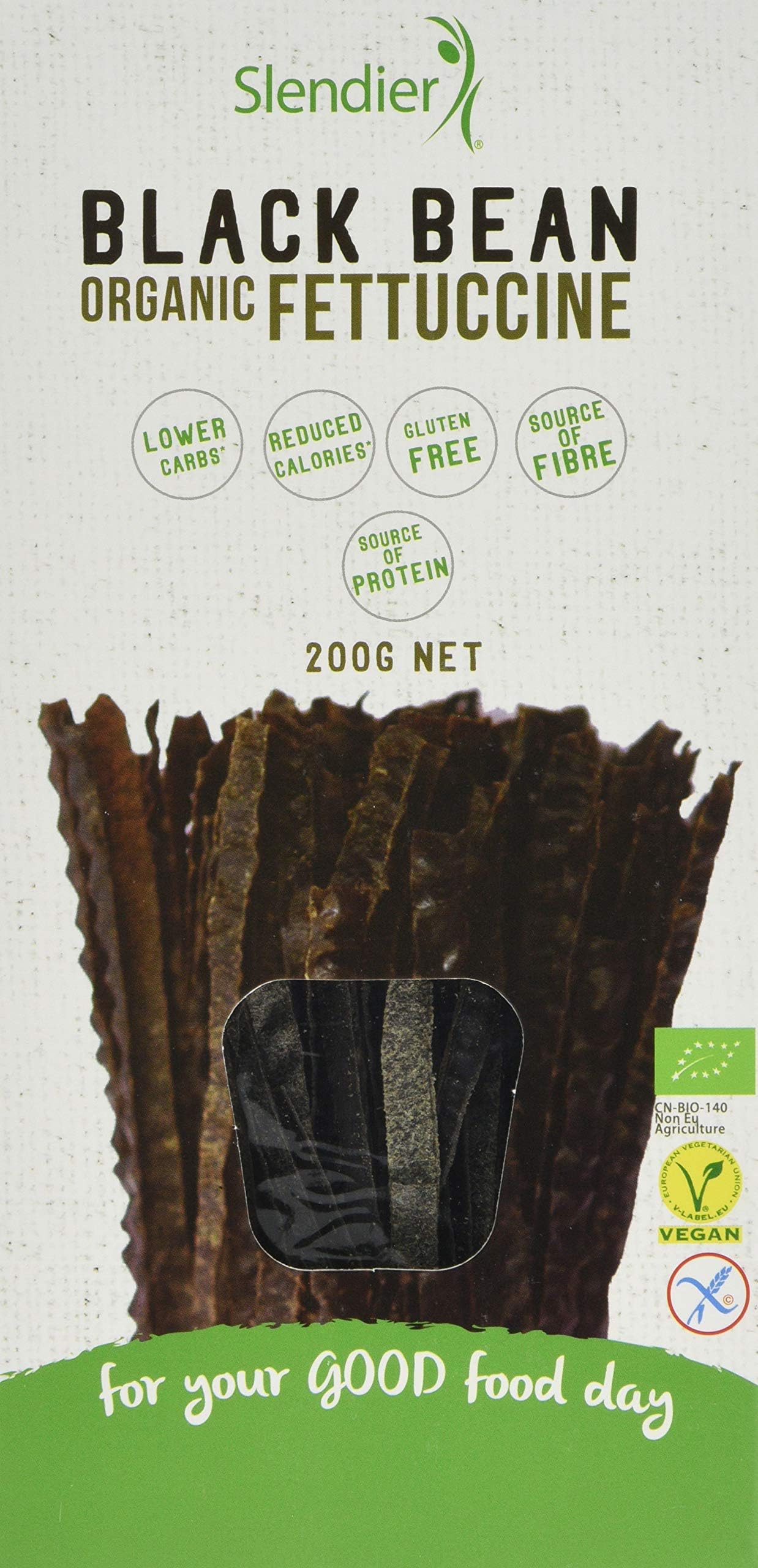 Slendier Black Bean Organic Fettuccine, 200 g, Pack of 6