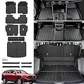 JOULARISE Floor Mats Cargo Mat Set for Honda CRV 2026 2025 2024 2023 Car Mat Accessories(Include Hybrid), All Weather TPE Cargo Liner Door Sill Protectors for CR-V Gas Hybrid(Full Set Mats)