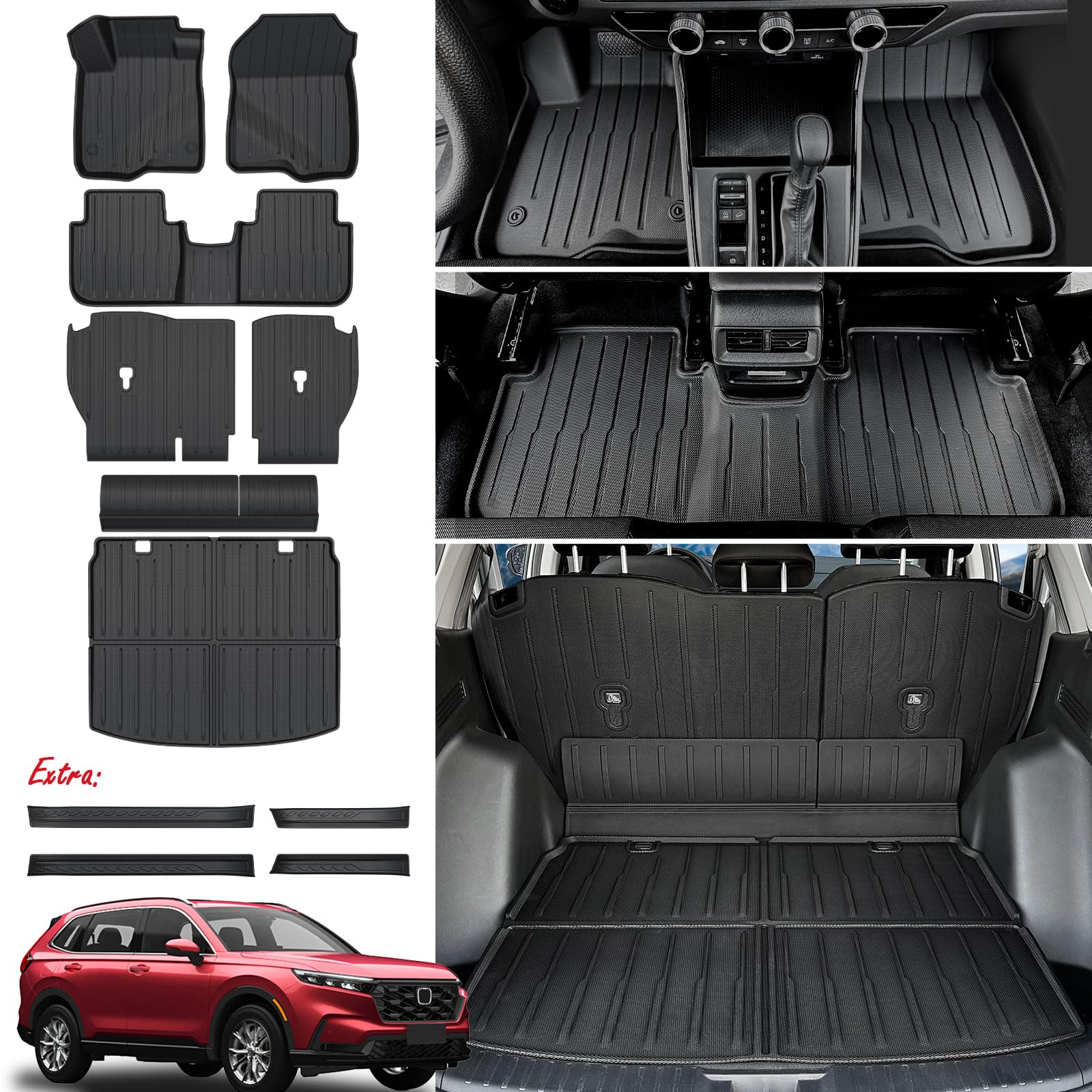 Photo 1 of (used)(unknown if complete) JOULARISE Floor Mats Cargo Mat Set for Honda CRV 2026 2025 2024 2023 Car Mat Accessories(Include Hybrid)
