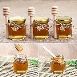 XING-RUIYANG 1.5 oz Hexagon Mini Glass Honey Jars