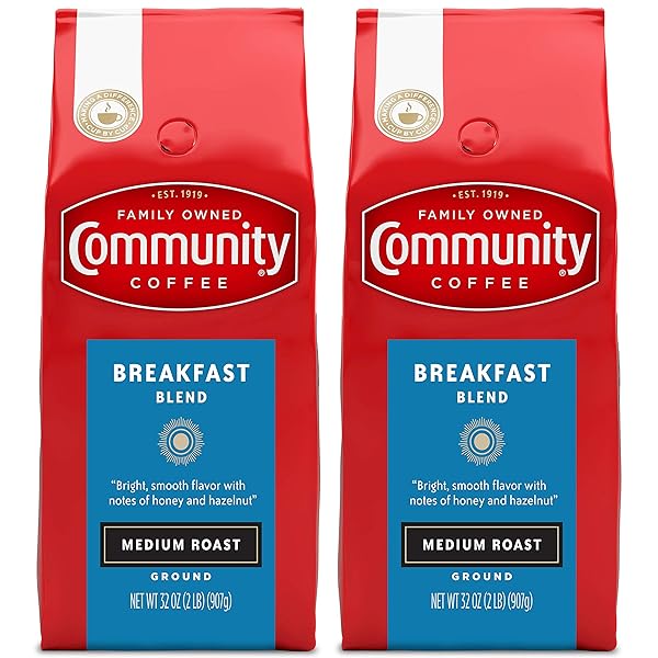 COMMUNITY COFFEE BREAKFAST BLEND GROUND COFFEE, MEDIUM ROAST,...