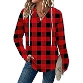 Zeagoo Hoodies for Women Long Sleeve Drawstring V Neck Pullover Sweatshirts Shirts Loose Casual Fall Tops
