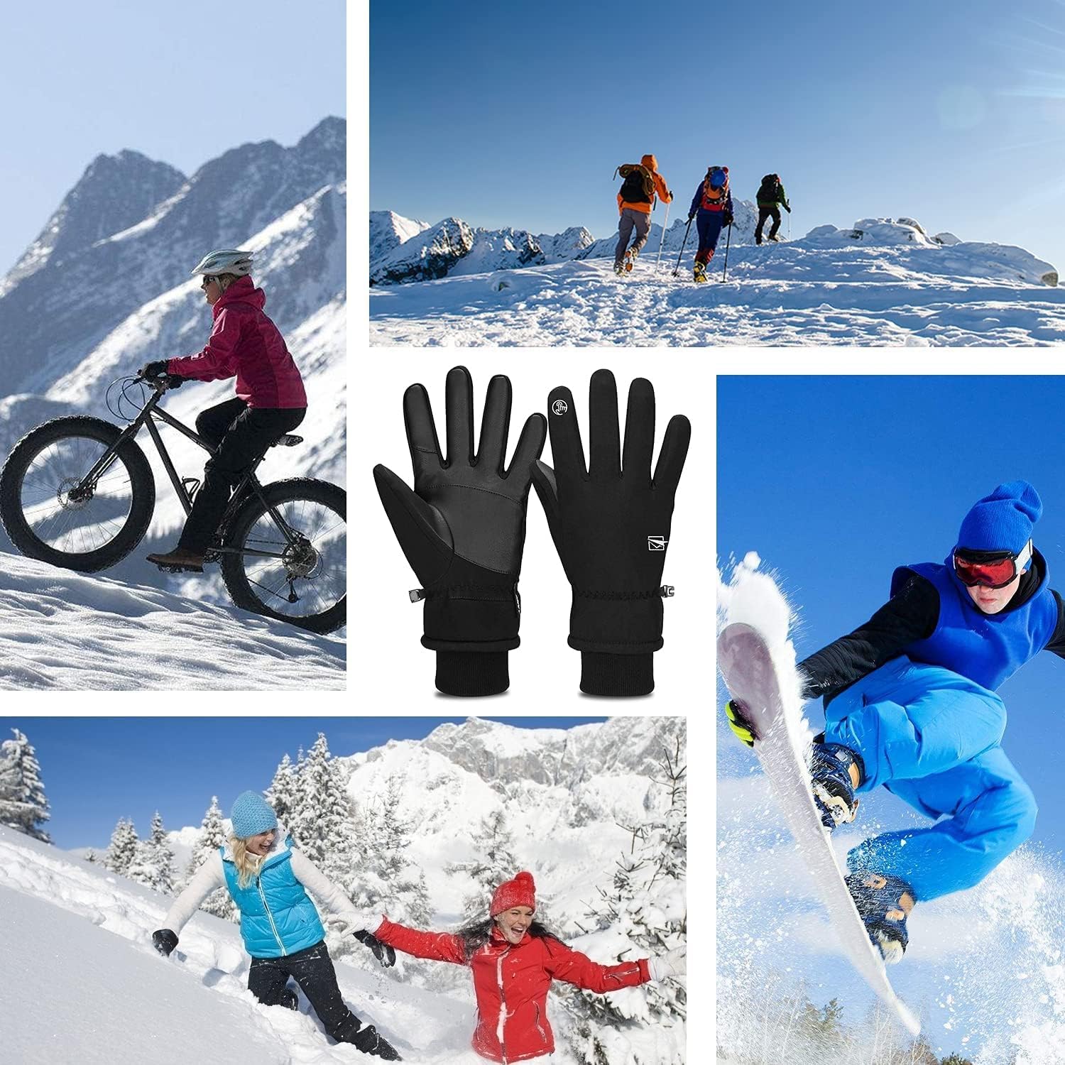 Yobenki Thermal Gloves -22℉ Coldproof Ski Glove Touchscreen Gloves 3M Thinsulate Anti Slip Warm Winter Glove for Men Women Snowboarding Cycling Running Hiking Outdoor Sports
